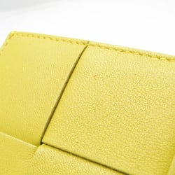 Bottega Veneta CASSETTE MAXI INTRECCIATTO Leather Card Case Yellow