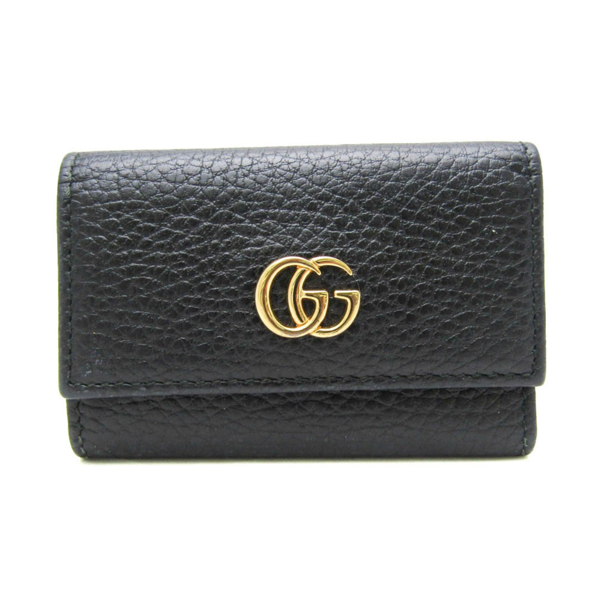 Gucci GG Marmont 456118 Women,Men Leather Key Case Black