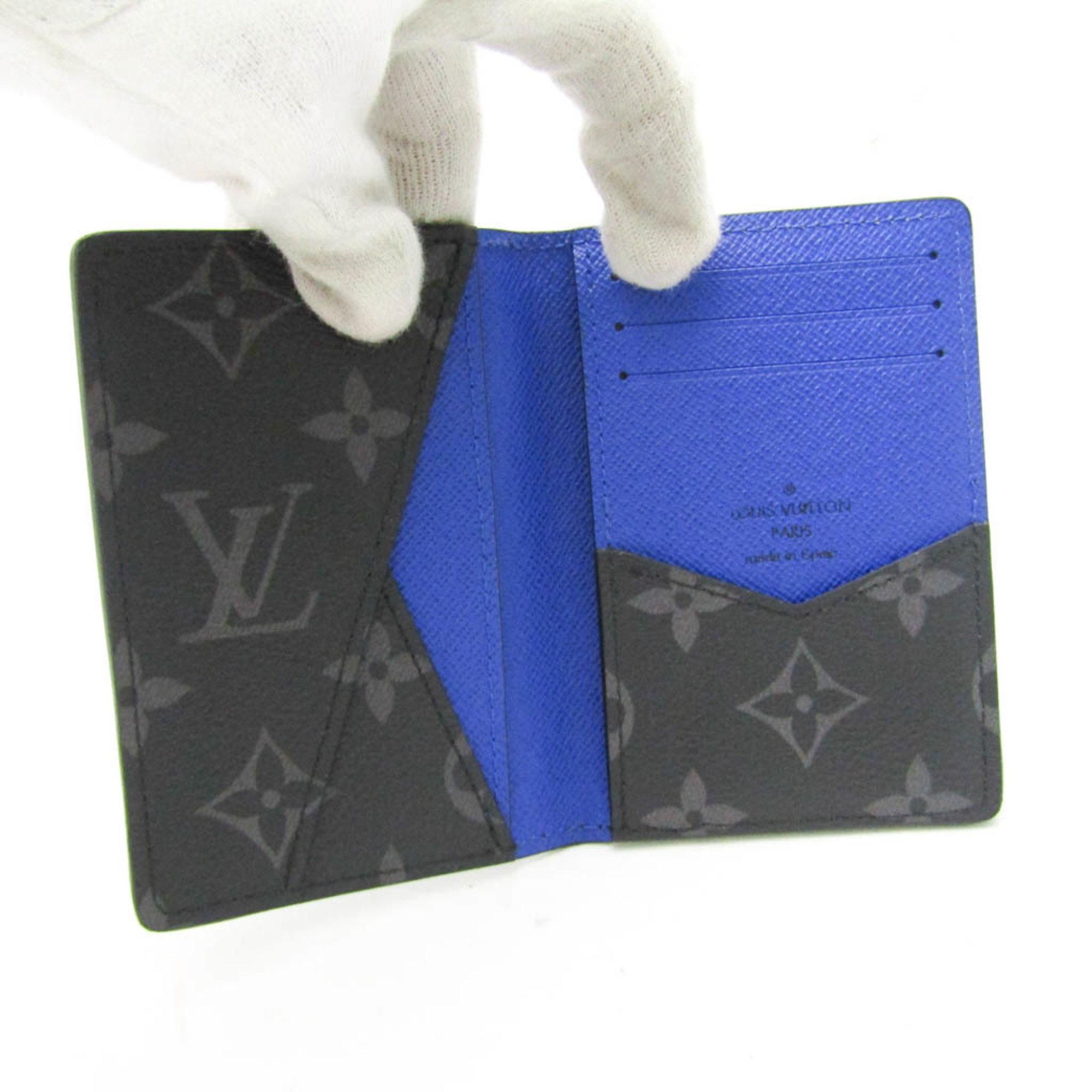 Louis Vuitton Epi Monogram Eclipse Taiga Pocket Organizer M80768 Epi Leather Monogram Eclipse Taiga Leather Card Case Blue,Noir