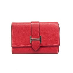 Hermes Bearn Epsom Leather Card Case Rouge Vif