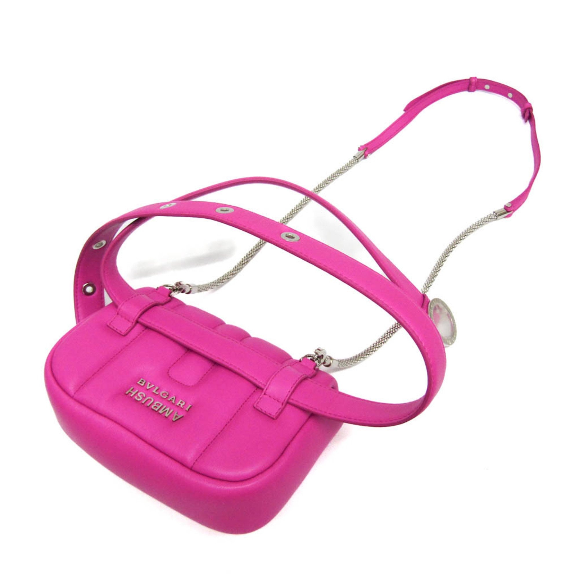 Bvlgari AMBUSH Collaboration Serpenti Belt Bag Women's Leather Fanny Pack,Shoulder Bag Pink