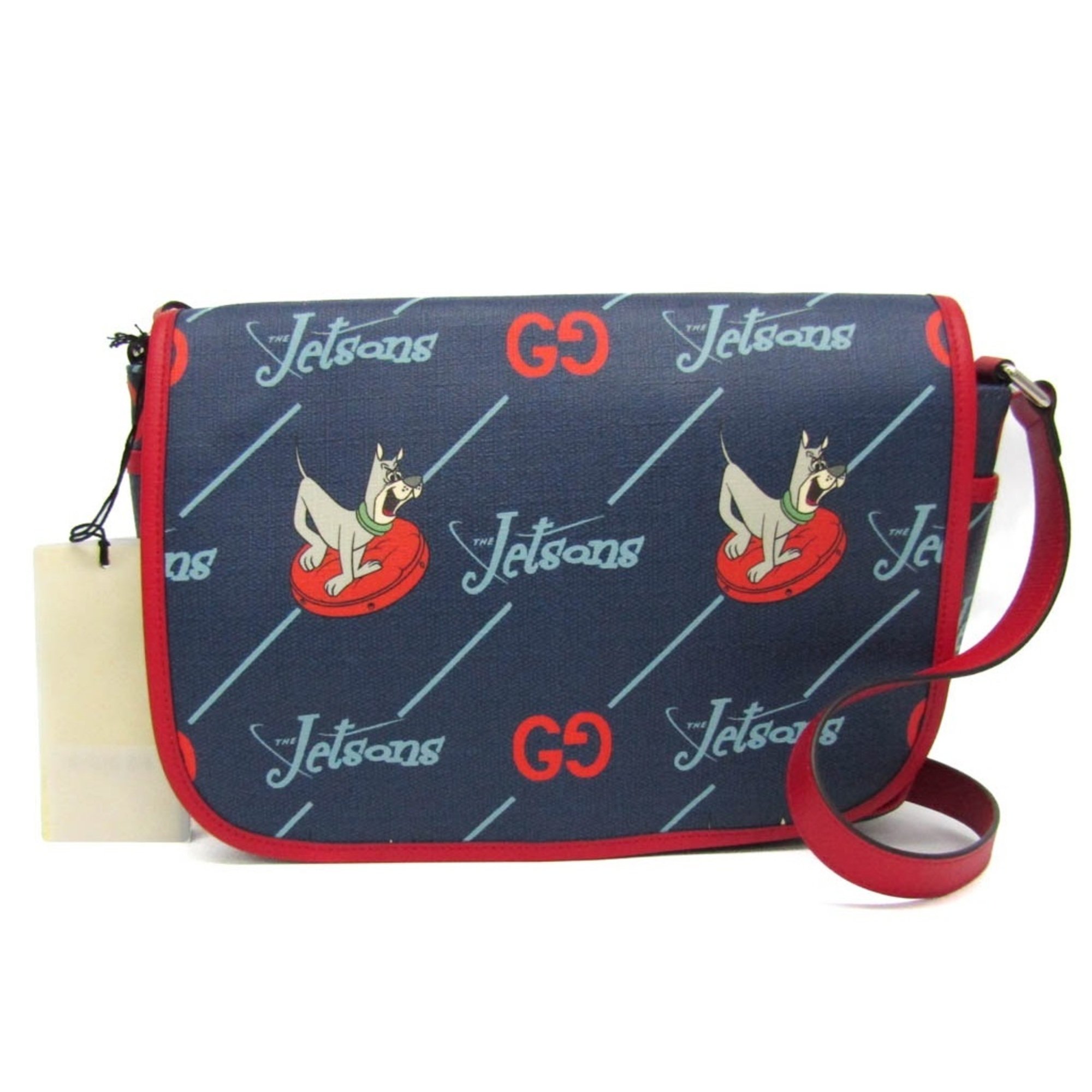 Gucci Kids Jetsons Collaboration 664143 Boys,Girls Coated Canvas Messenger Bag Blue,Red Color