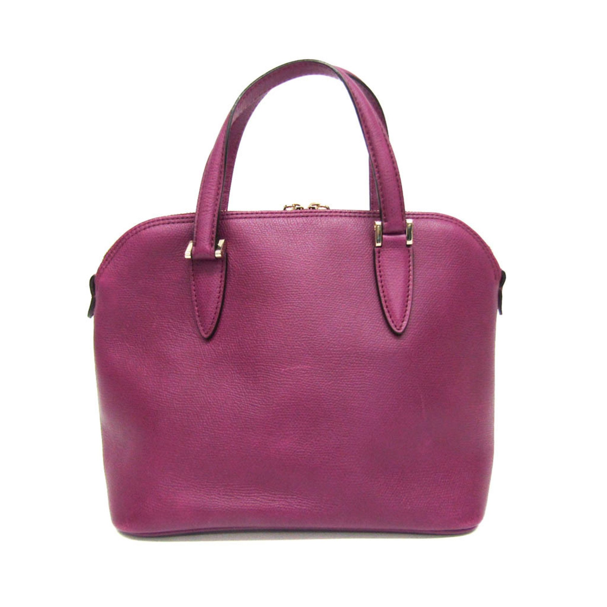 Valextra Women's Leather Handbag Purple