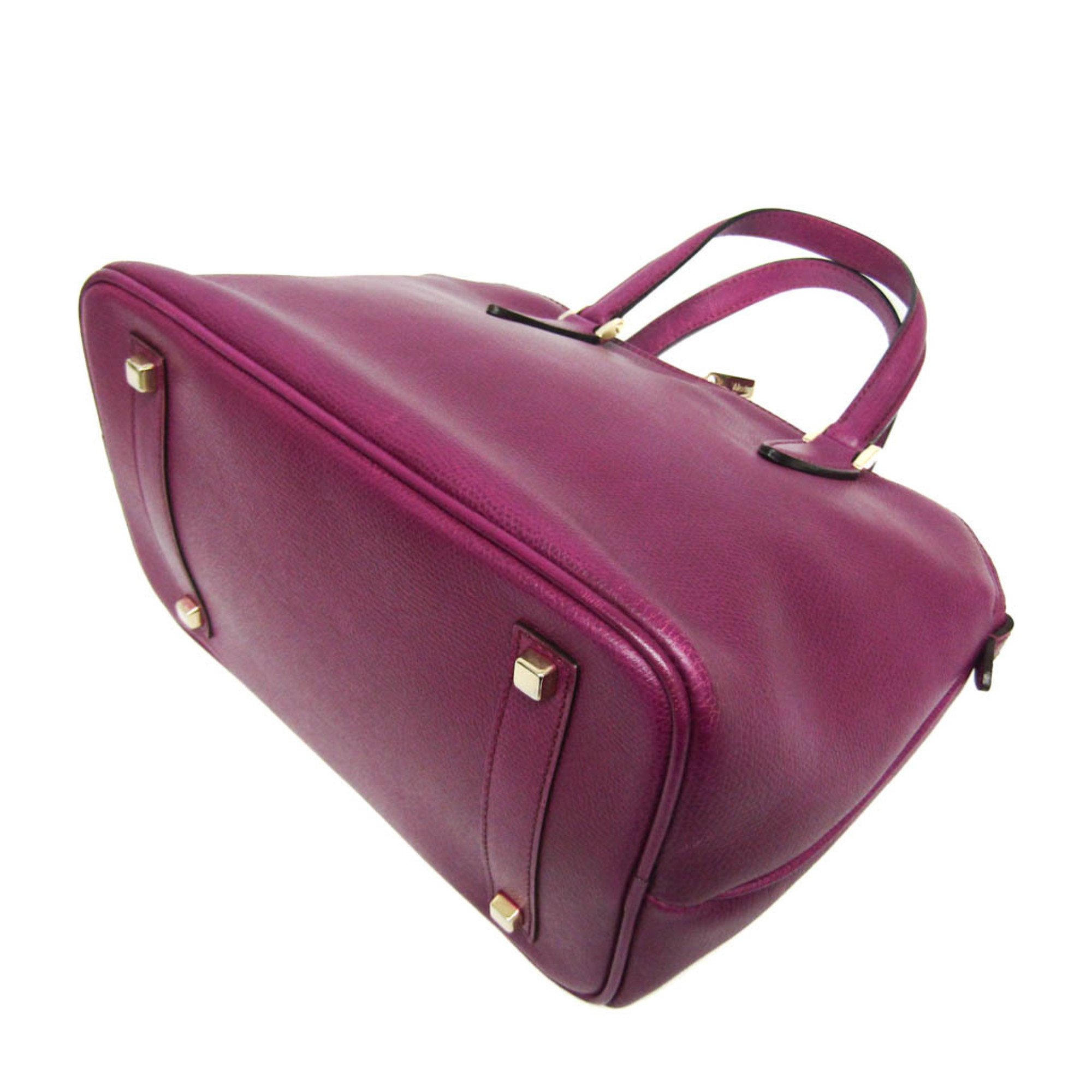 Valextra Women's Leather Handbag Purple