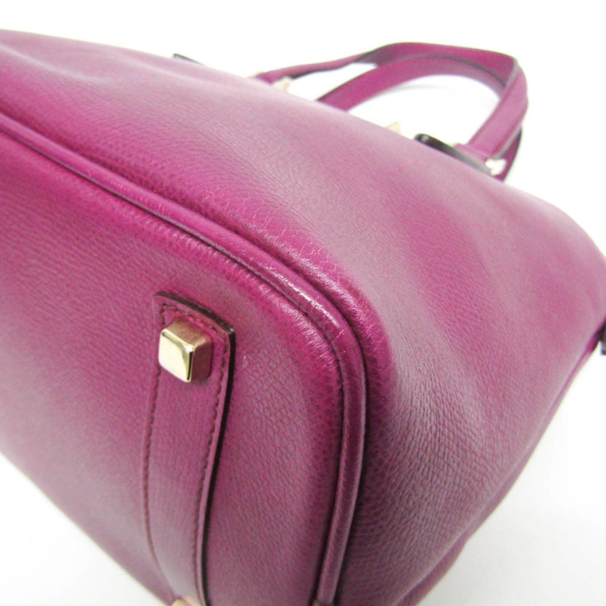 Valextra Women's Leather Handbag Purple