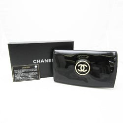 Chanel Make-up Line Women's Patent Leather Long Wallet (bi-fold) Black