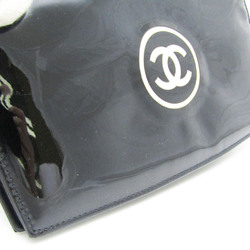 Chanel Make-up Line Women's Patent Leather Long Wallet (bi-fold) Black