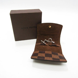 Louis Vuitton Damier Canvas,Silver 925 Fixed Backing Cufflinks Ebene,Silver Padlock and Key cufflinks M64600