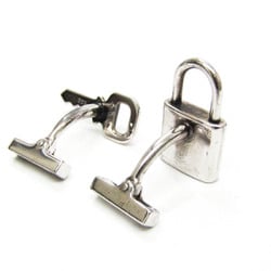 Louis Vuitton Damier Canvas,Silver 925 Fixed Backing Cufflinks Ebene,Silver Padlock and Key cufflinks M64600