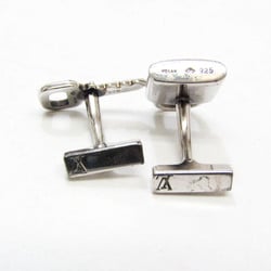 Louis Vuitton Damier Canvas,Silver 925 Fixed Backing Cufflinks Ebene,Silver Padlock and Key cufflinks M64600