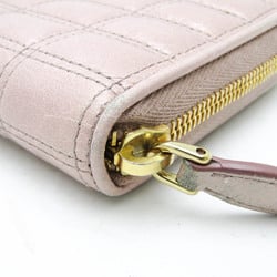 Prada Quilted Round Zip Wallet Women's Leather Long Wallet (bi-fold) Light Pink