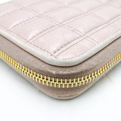 Prada Quilted Round Zip Wallet Women's Leather Long Wallet (bi-fold) Light Pink