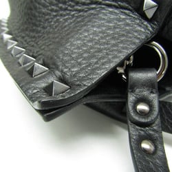 Valentino Garavani Rockstud B0K68VSF Women's Leather Shoulder Bag Black