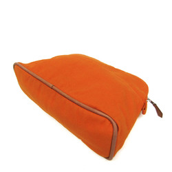 Hermes Bolide MM Women's Cotton,Leather Pouch Orange