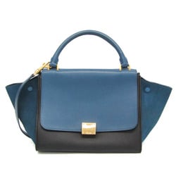 Celine Trapeze Small 174683 Women's Leather,Suede Handbag,Shoulder Bag Black,Blue