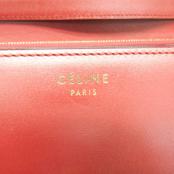 Celine Classic Box Medium 189173 Women's Leather Shoulder Bag Red Color