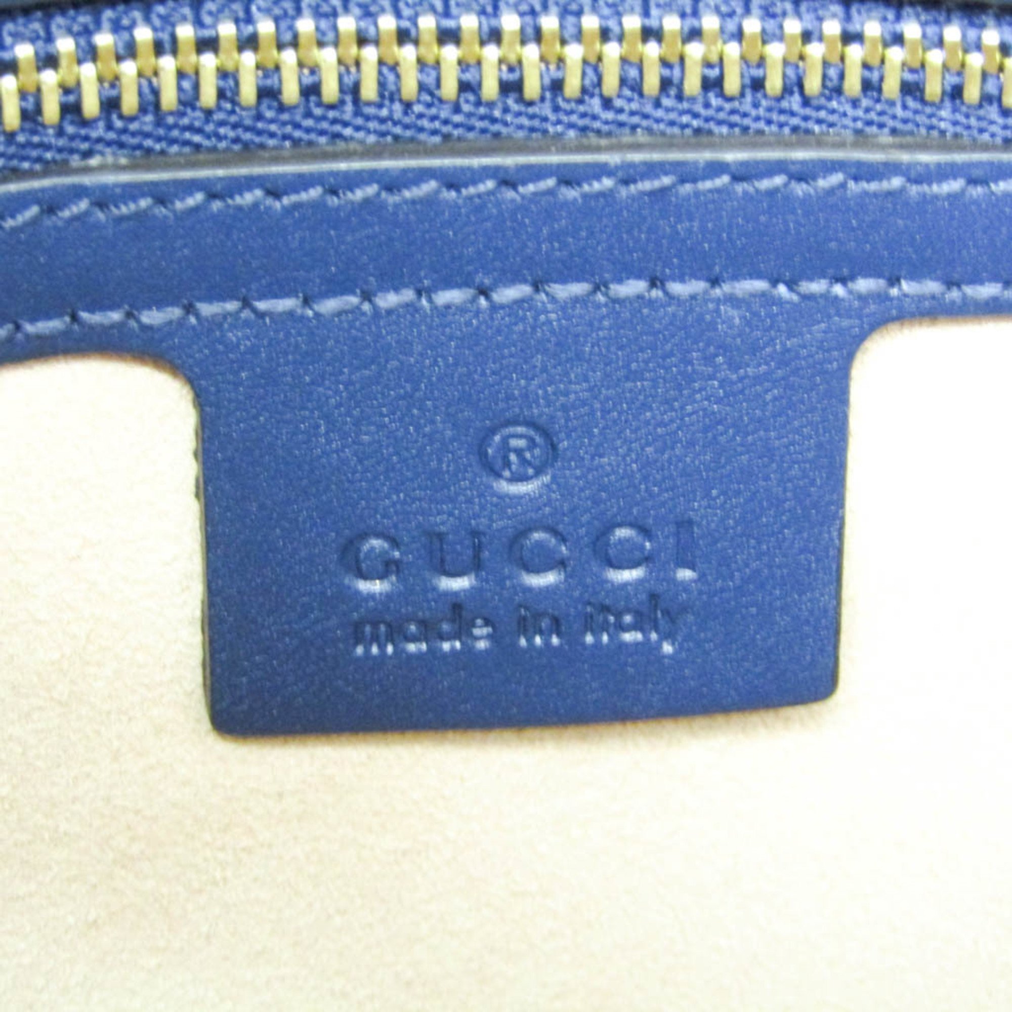 Gucci Guccissima 428226 Women's Leather Handbag,Shoulder Bag Blue