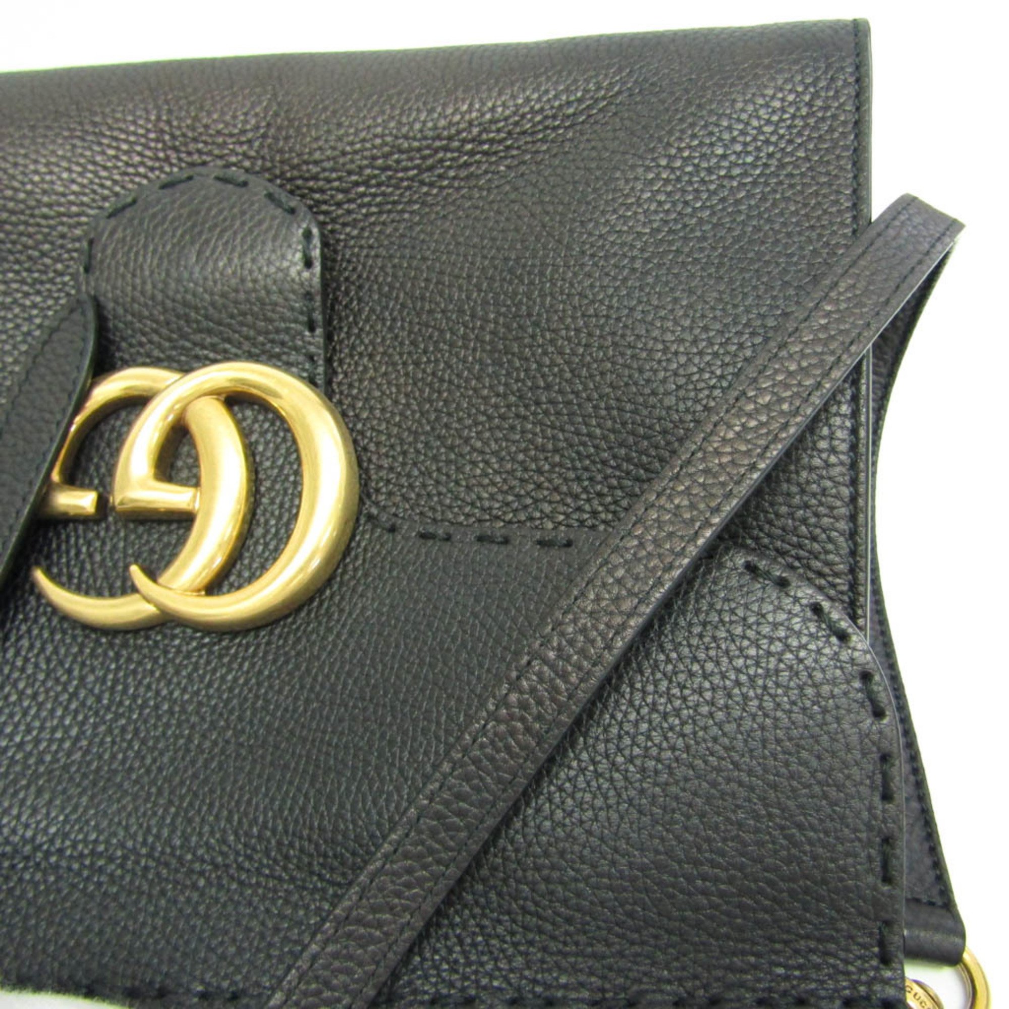 Gucci GG Marmont Leather Top Handle Bag 421890 Women's Leather Handbag,Shoulder Bag Black