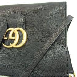 Gucci GG Marmont Leather Top Handle Bag 421890 Women's Leather Handbag,Shoulder Bag Black