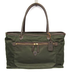 Felisi Men,Women Leather,Nylon Tote Bag Dark Brown,Khaki