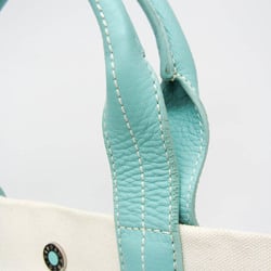 Tiffany Women's Canvas,Leather Shoulder Bag,Tote Bag Off-white,Tiffany Blue