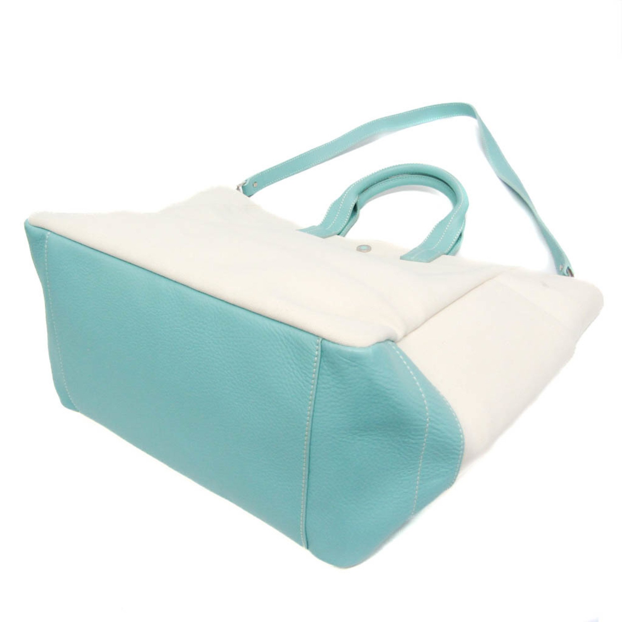 Tiffany Women's Canvas,Leather Shoulder Bag,Tote Bag Off-white,Tiffany Blue