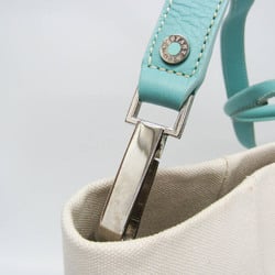 Tiffany Women's Canvas,Leather Shoulder Bag,Tote Bag Off-white,Tiffany Blue