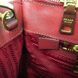 Prada Galleria BN2274 Women's Leather Handbag,Shoulder Bag Red Color