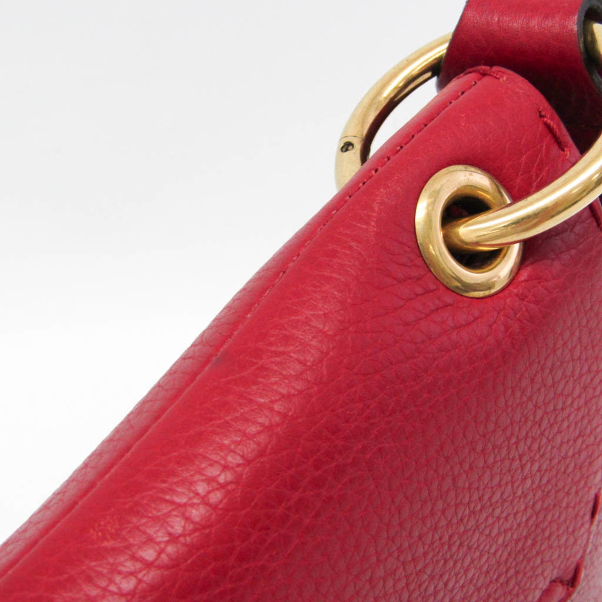 Gucci GG Marmont 409154 Women's Leather Shoulder Bag Red Color