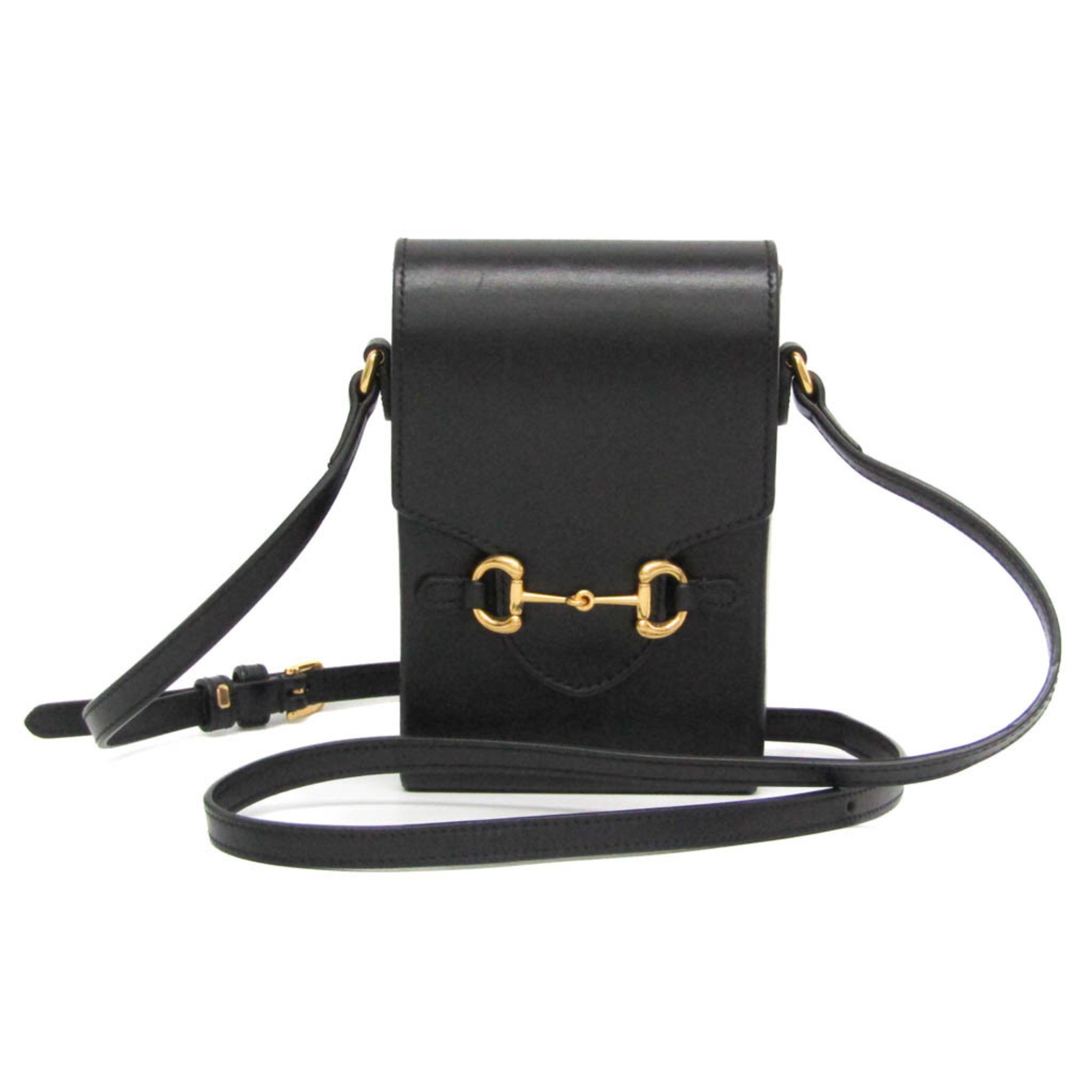 Gucci Horsebit 625615 Women's Undefined,Leather Shoulder Bag Black