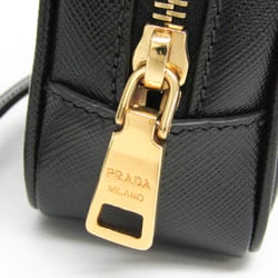 Prada Saffiano 1N1674 Women's Leather Pouch,Shoulder Bag Black