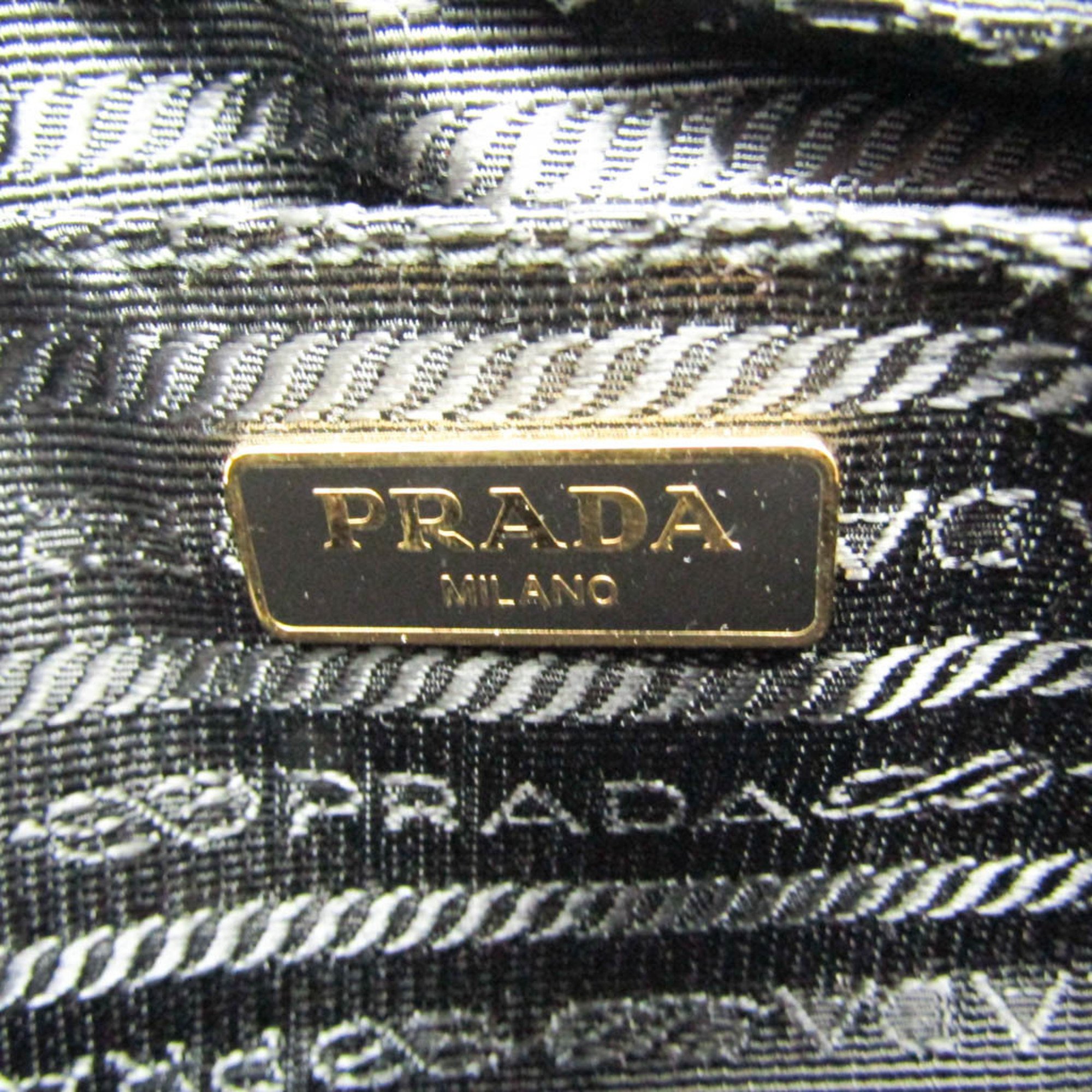 Prada Saffiano 1N1674 Women's Leather Pouch,Shoulder Bag Black