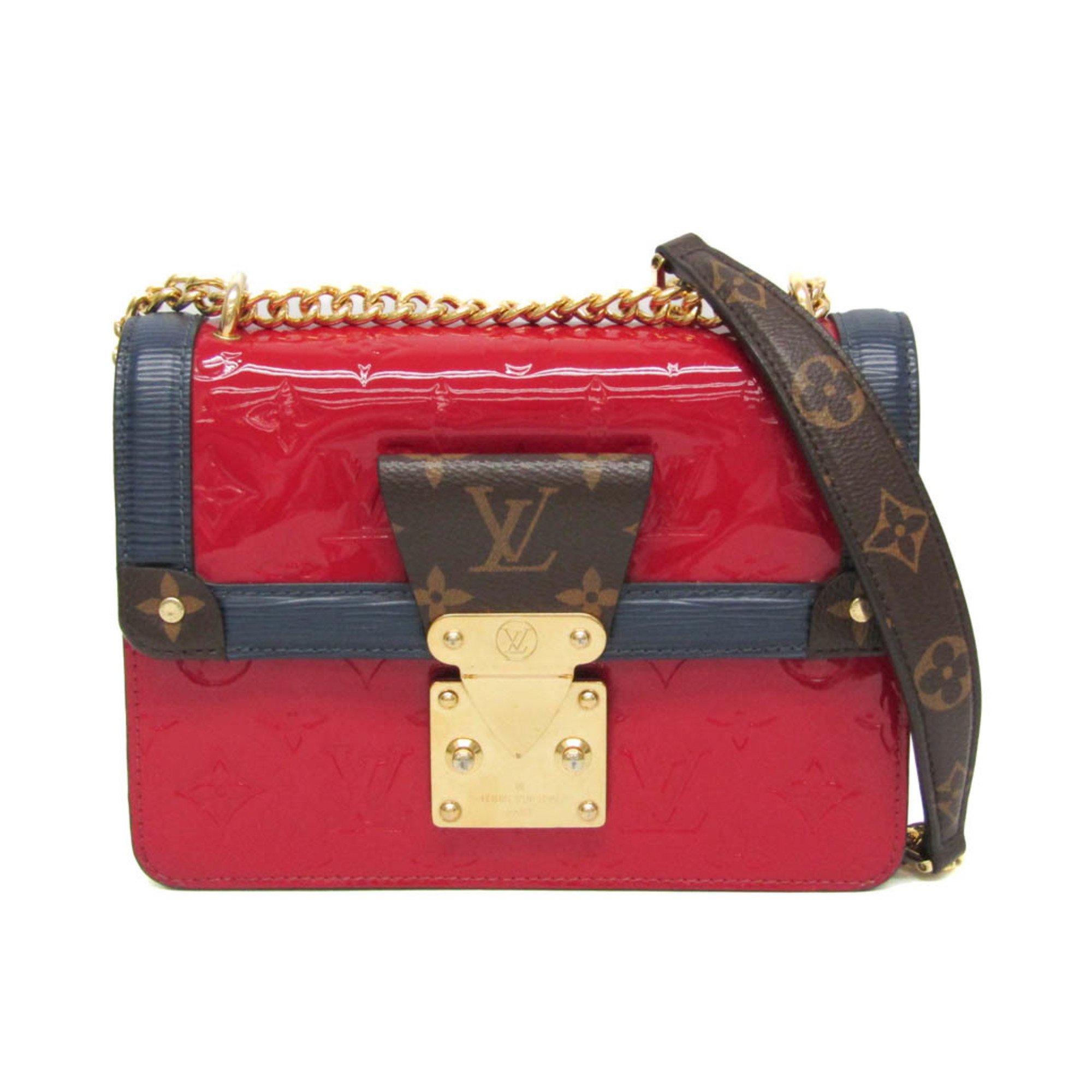 Louis Vuitton Vernis Wynwood PM M90517 Women's Shoulder Bag Brown,Navy,Red Color