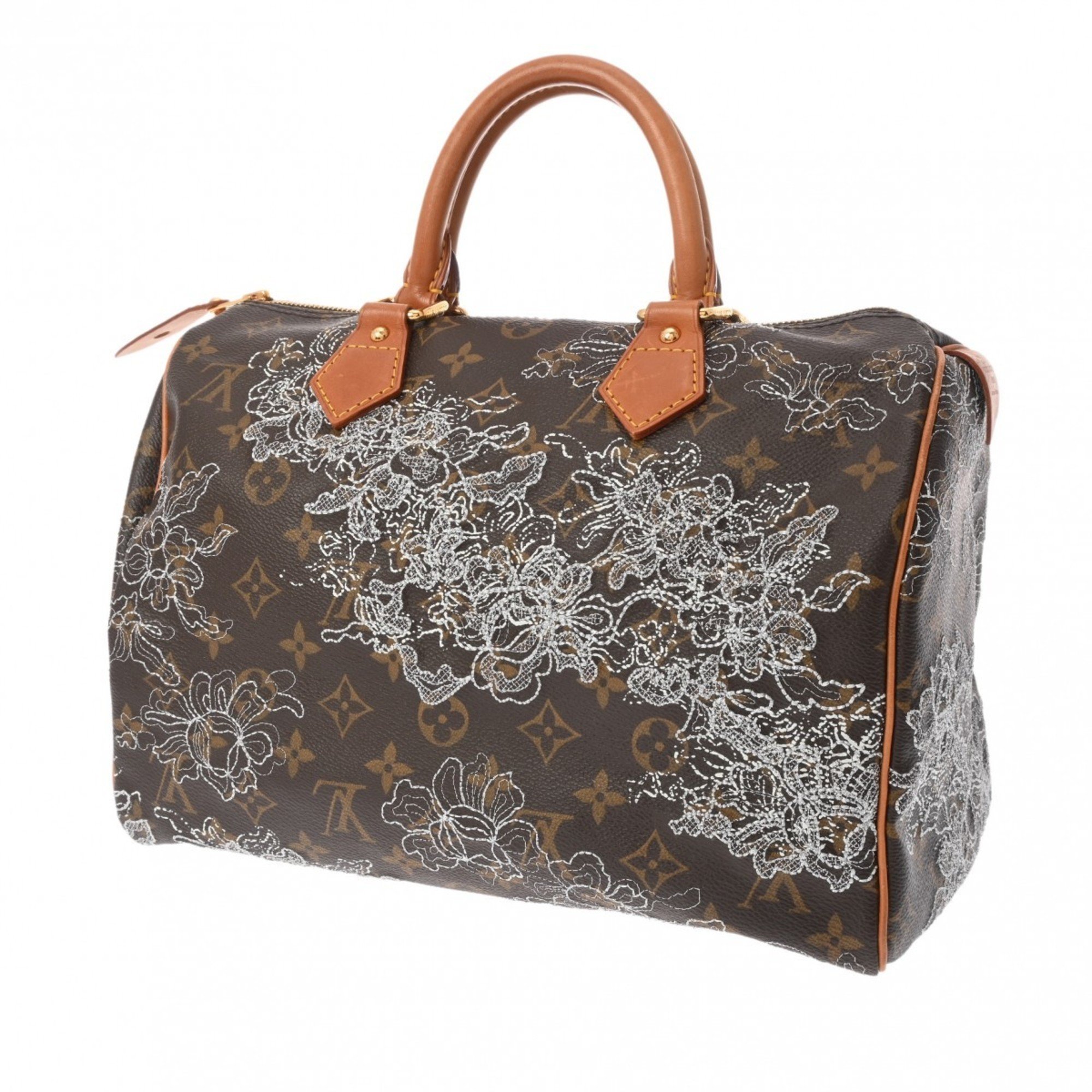 LOUIS VUITTON Louis Vuitton Monogram Dante Speedy 30 Argent Brown M95398 Women's Leather Handbag