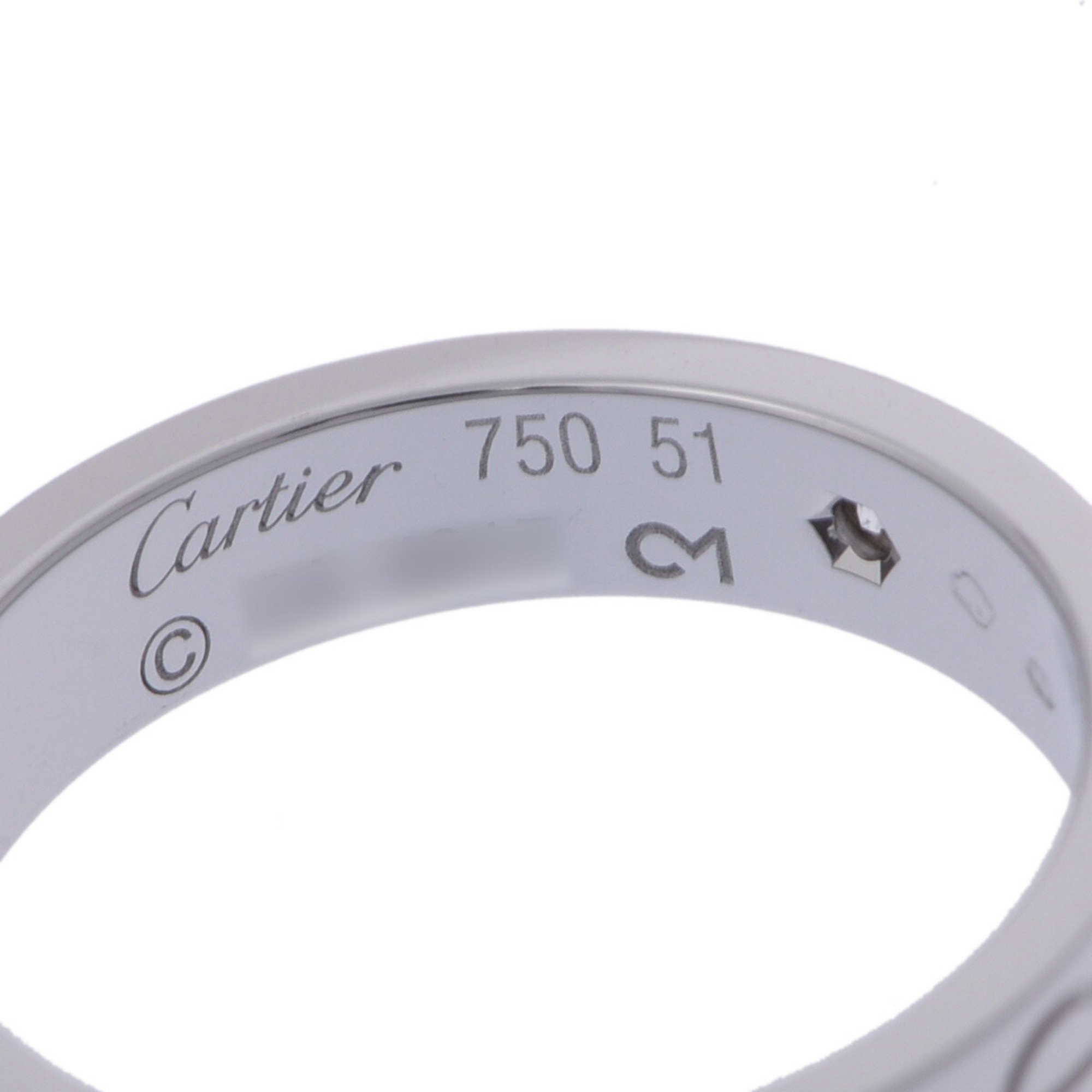 CARTIER Love Ring #51 Size 11 Women's K18 White Gold