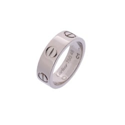 CARTIER Love Ring #48 Size 7.5 Women's K18 White Gold