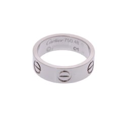 CARTIER Love Ring #48 Size 7.5 Women's K18 White Gold