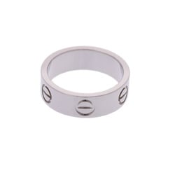 CARTIER Love Ring #48 Size 7.5 Women's K18 White Gold