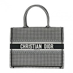 CHRISTIAN DIOR Christian Dior Book Tote Medium Houndstooth Black/White M1296ZRPI Women's Canvas Handbag