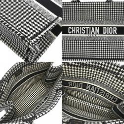 CHRISTIAN DIOR Christian Dior Book Tote Medium Houndstooth Black/White M1296ZRPI Women's Canvas Handbag