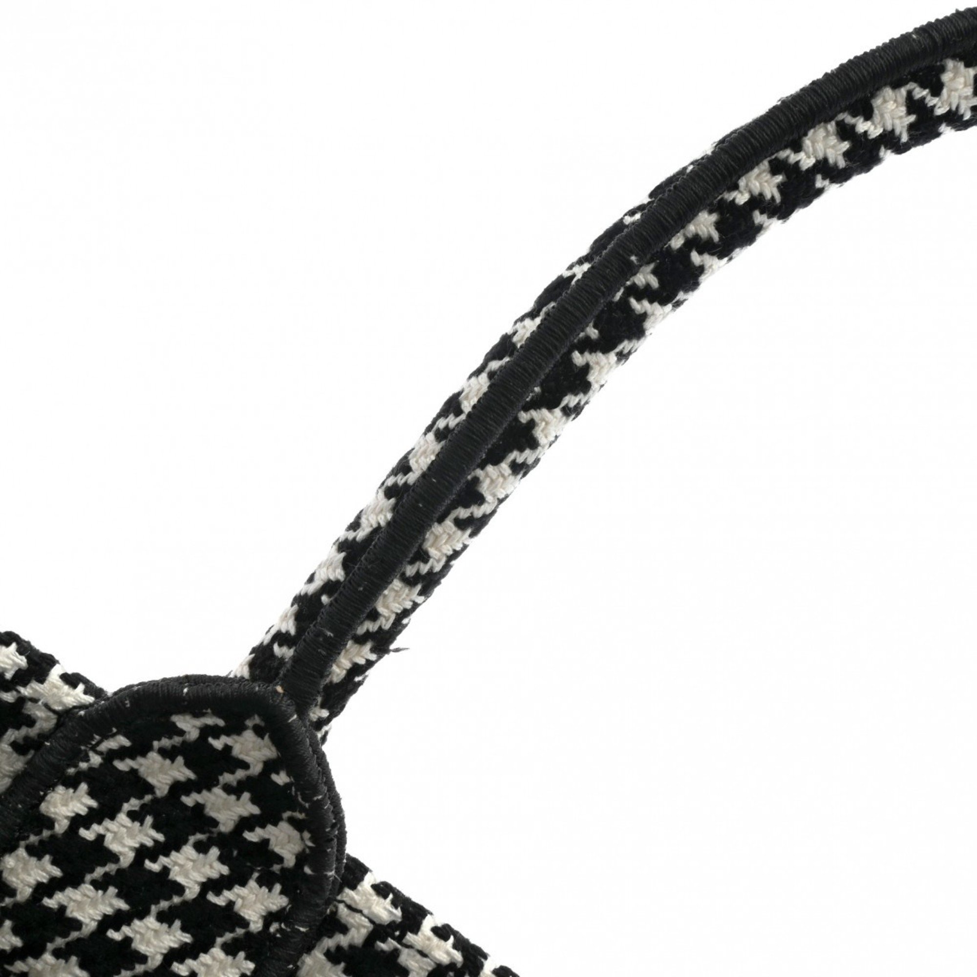 CHRISTIAN DIOR Christian Dior Book Tote Medium Houndstooth Black/White M1296ZRPI Women's Canvas Handbag