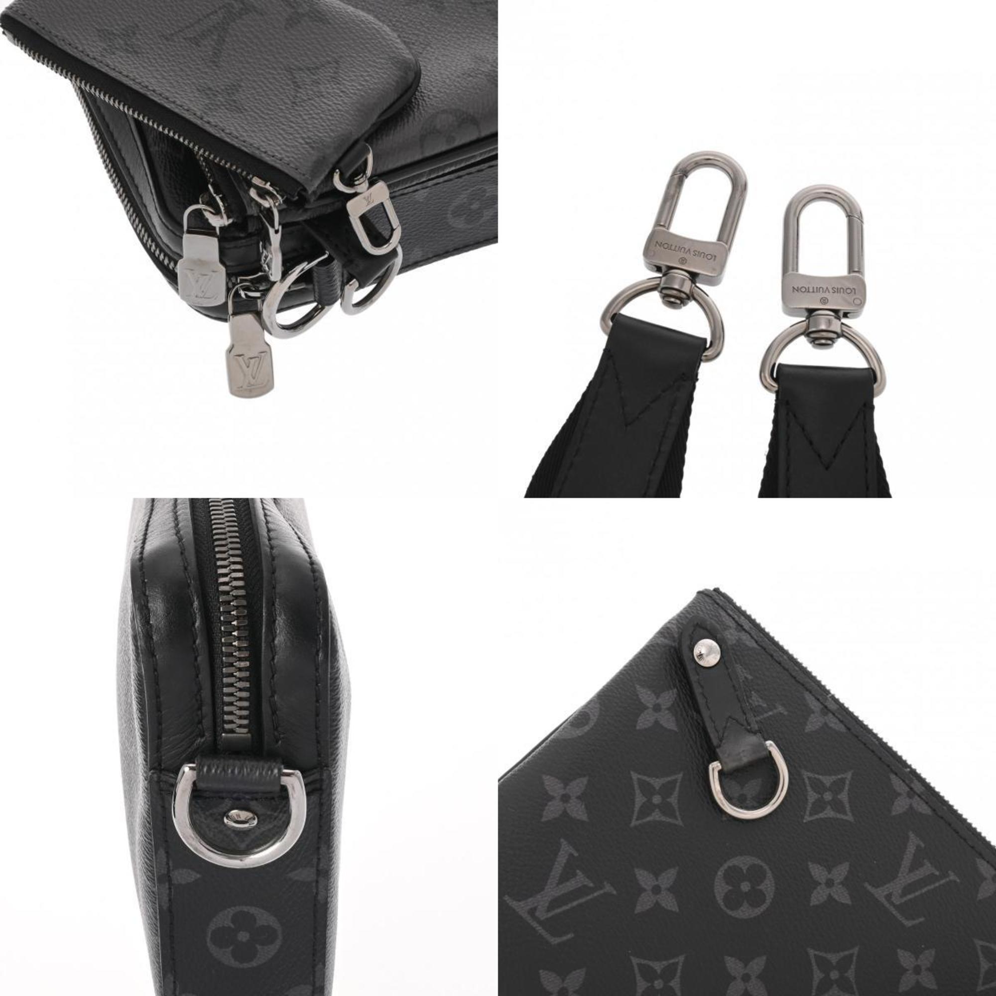 LOUIS VUITTON Louis Vuitton Monogram Eclipse Trio Black/Grey M69443 Men's Canvas Shoulder Bag