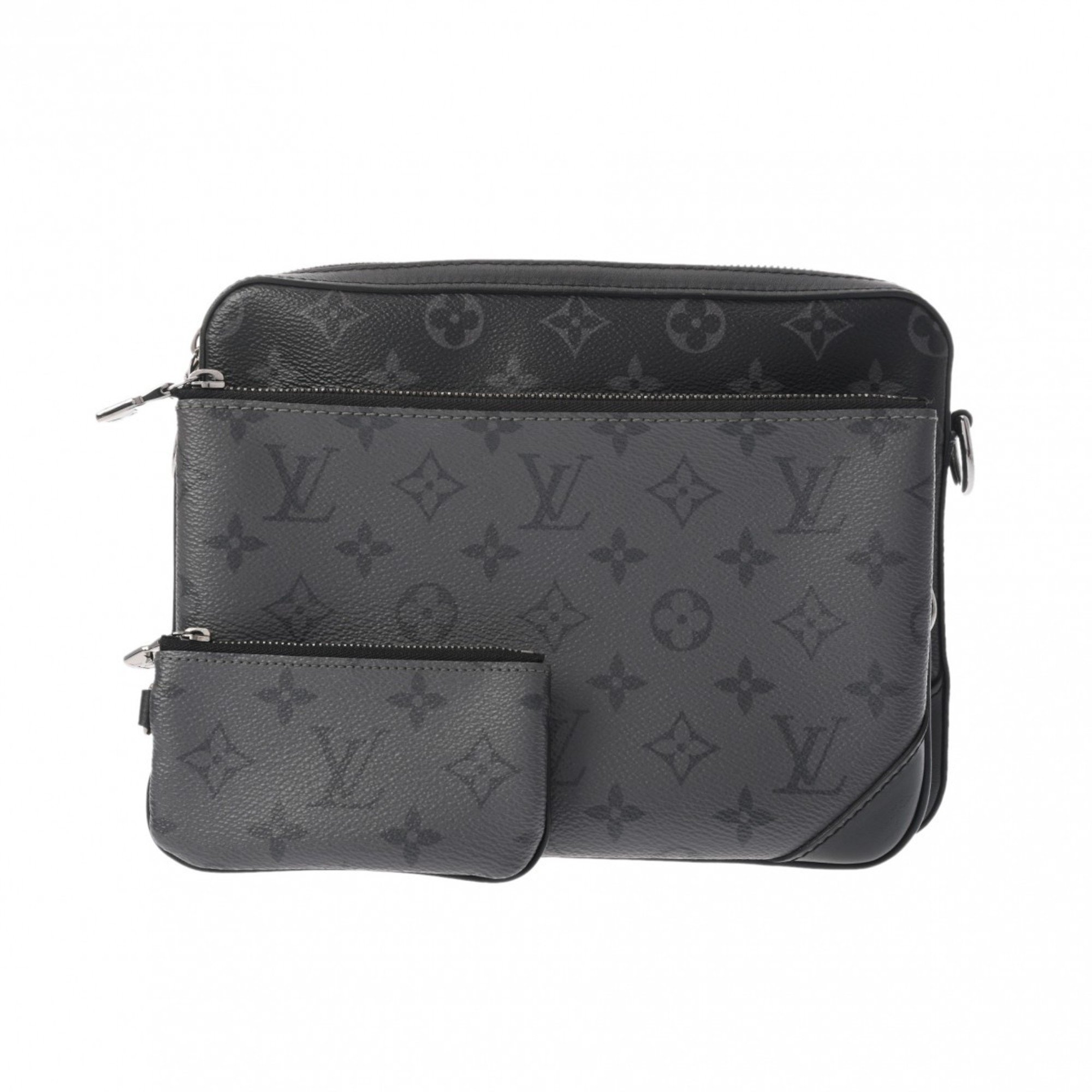 LOUIS VUITTON Louis Vuitton Monogram Eclipse Trio Black/Grey M69443 Men's Canvas Shoulder Bag