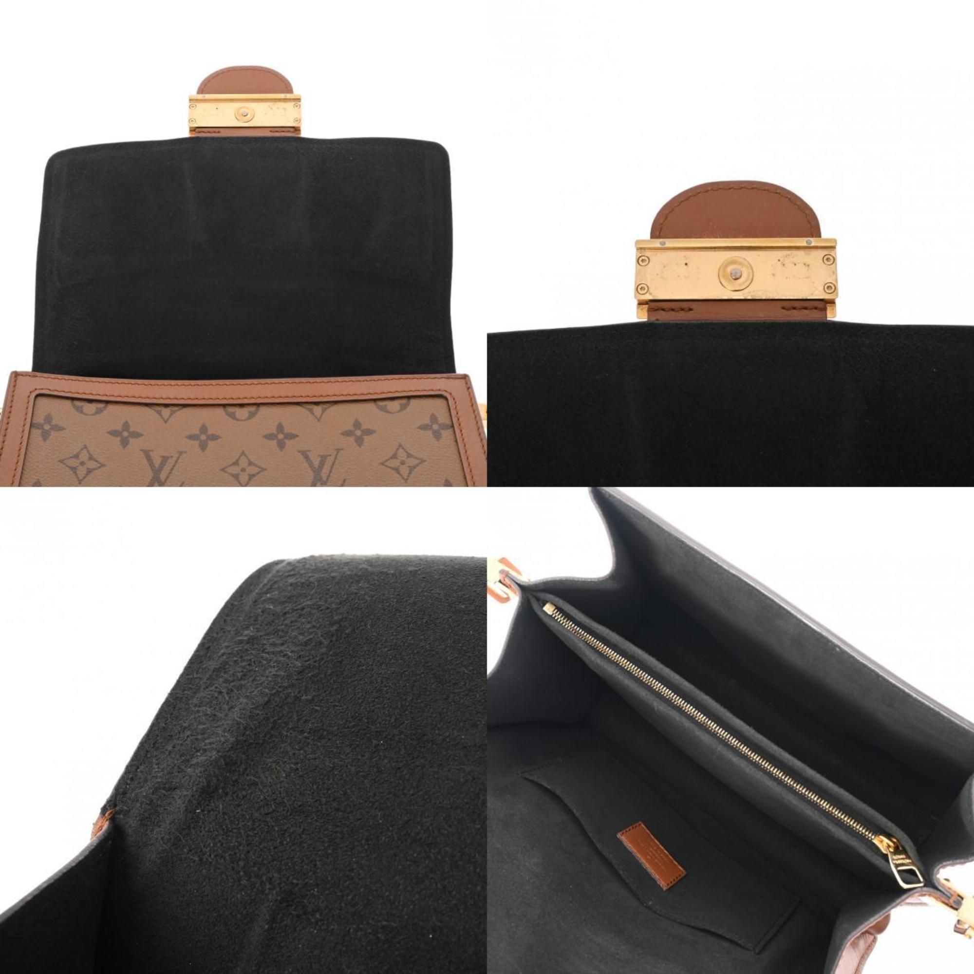 LOUIS VUITTON Louis Vuitton Monogram Reverse Dauphine MM Brown M45958 Women's Canvas Shoulder Bag