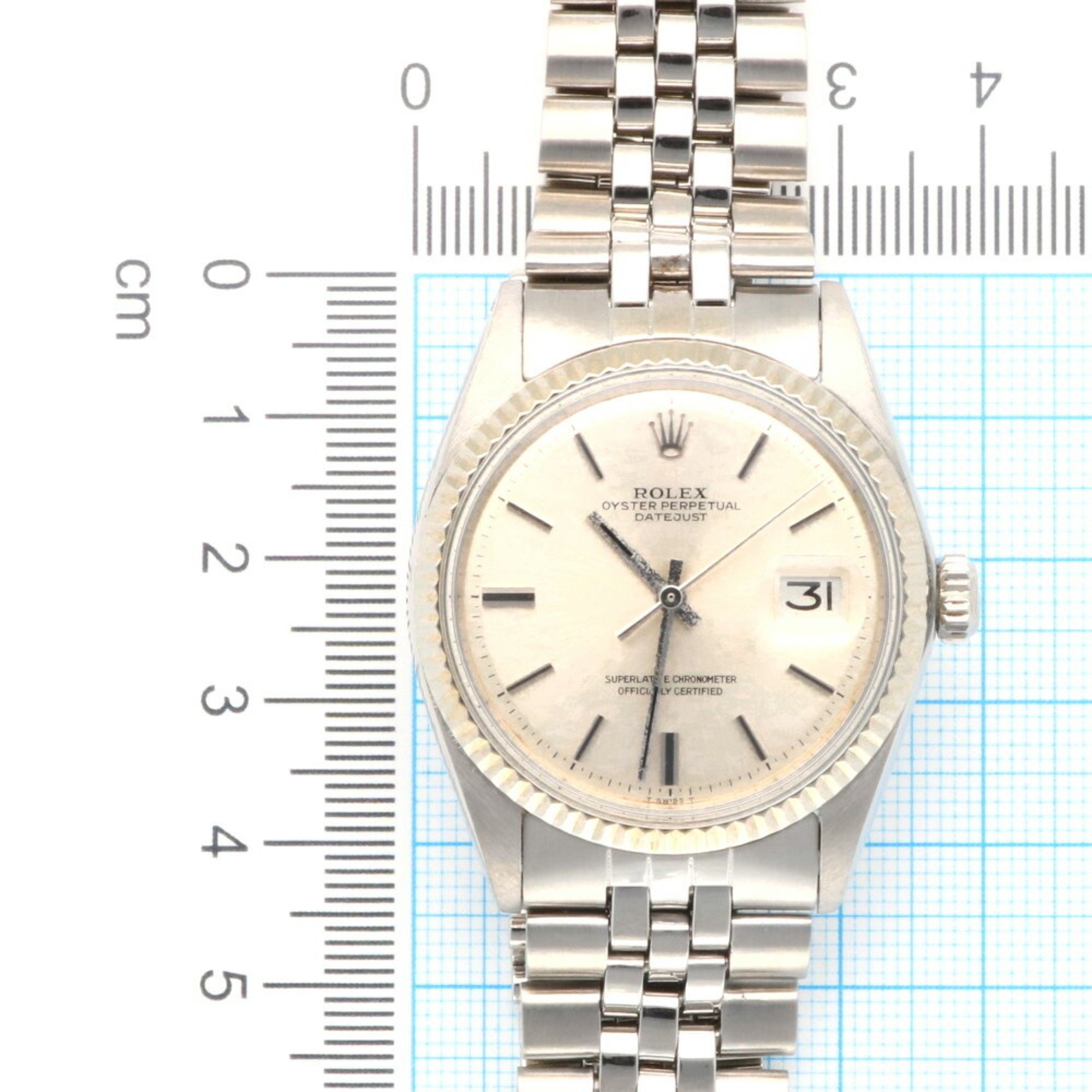 Rolex Datejust Oyster Perpetual Watch Stainless Steel 1601 Automatic Men's ROLEX No. 32 1970 Model Overhauled RWA01000000005298