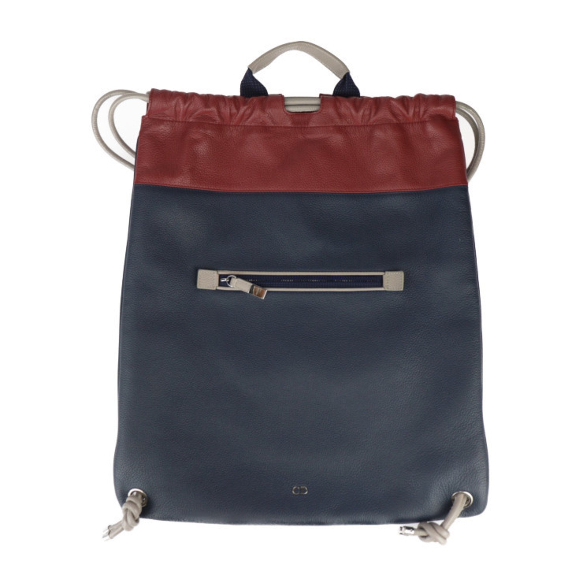 DIOR HOMME Dior Homme Knapsack Backpack/Daypack - Leather Navy Red Brown Grey Backpack Style