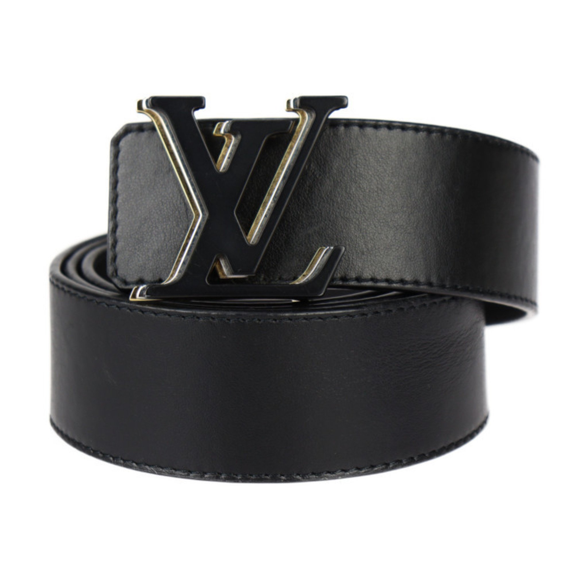 LOUIS VUITTON Louis Vuitton Santur LV Optic Belt M0226U Size 90 36 Leather Black Reversible