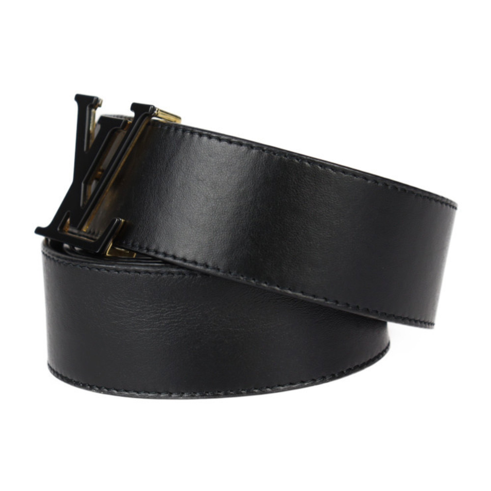 LOUIS VUITTON Louis Vuitton Santur LV Optic Belt M0226U Size 90 36 Leather Black Reversible