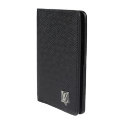 LOUIS VUITTON Louis Vuitton Organizer de Poche Business Card Holder/Card Case M30283 Taiga Black Holder Pass