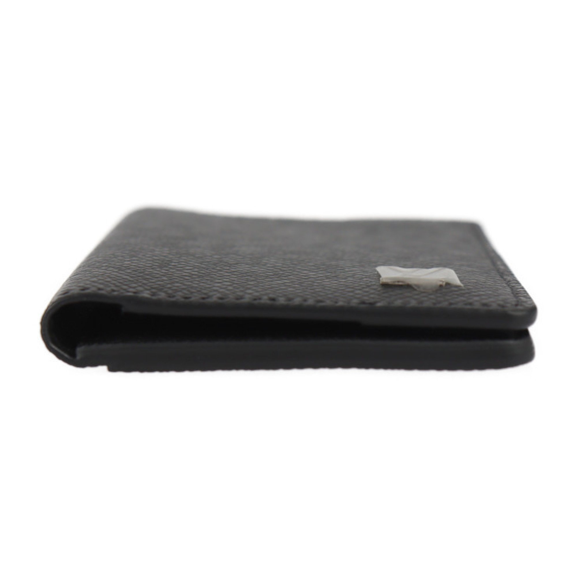 LOUIS VUITTON Louis Vuitton Organizer de Poche Business Card Holder/Card Case M30283 Taiga Black Holder Pass